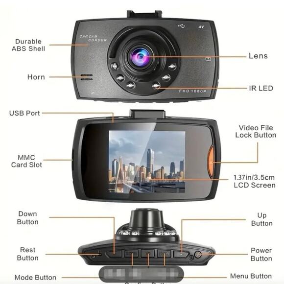 NEW G314 HD 1080P Advanced Portable Dash Cam 2.7" LCD and Night Vision - Picture 8 of 8